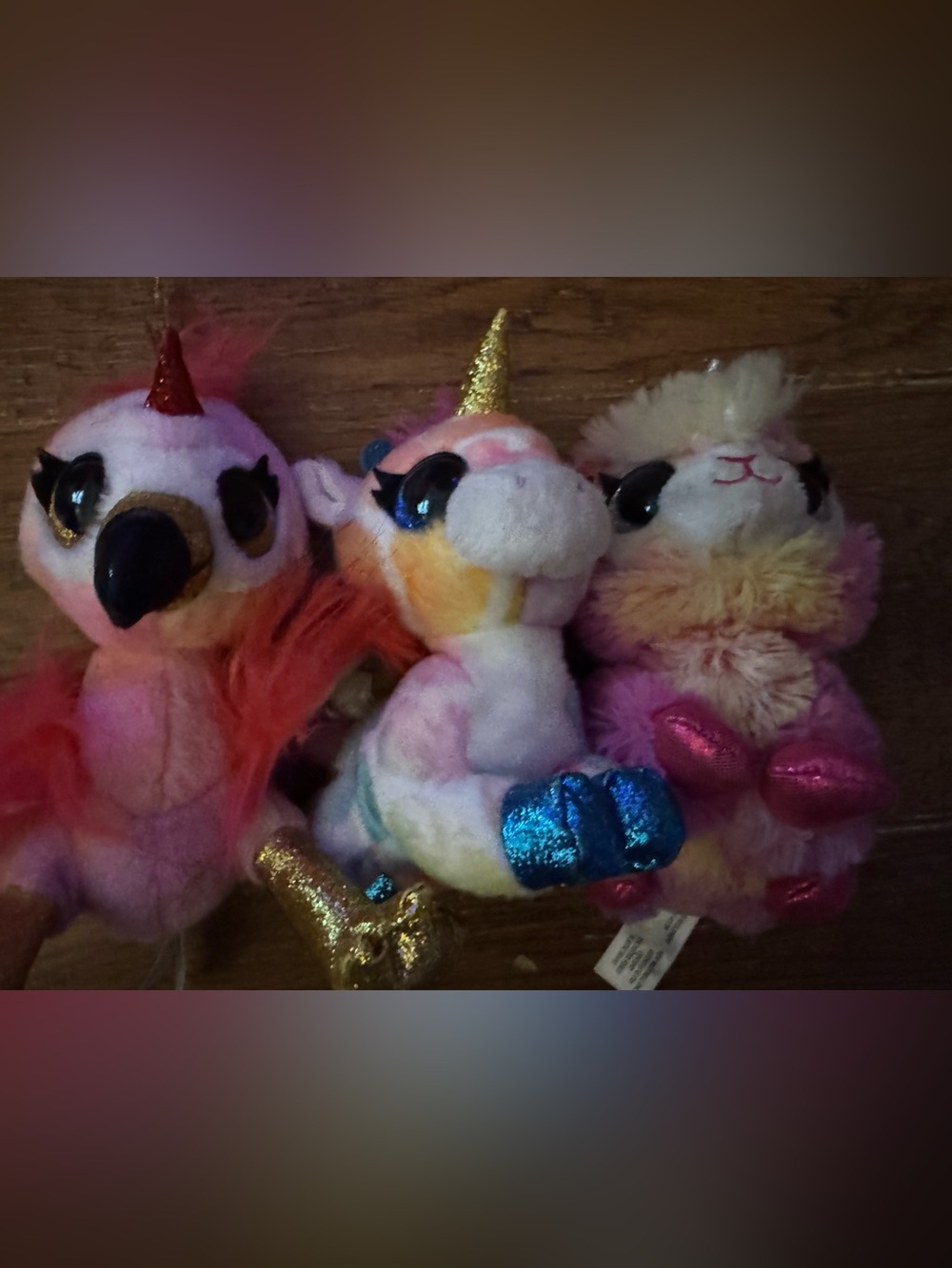 Zuru plush toys lot of 3 Squish, Hop, Goldie (flamingo, llama & giraffe?? Coco